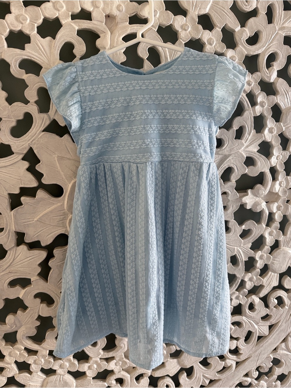 Crewcuts Light Blue Lace-Trim Casual Girls' Dress